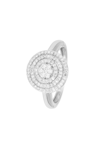 Anel Soleil diamanté - Ouro branco e diamantes