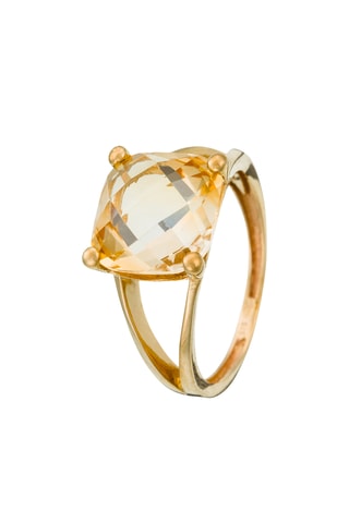 Anel Danaïs - Ouro amarelo e citrina