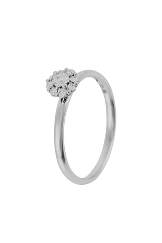 Anel Camelia - Ouro branco e diamantes
