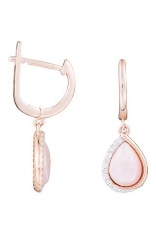 Brincos Gouttes Rosa - Ouro rosa, diamantes e madrepérola