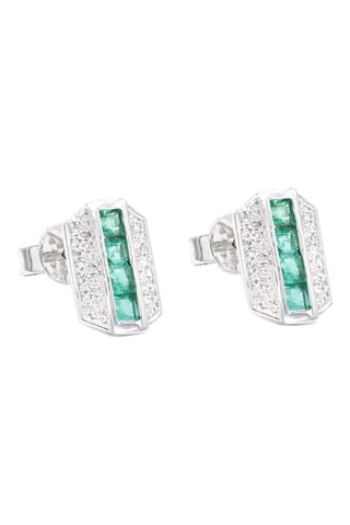 Brincos Lueur d’émeraude - Ouro branco, esmeraldas e diamantes