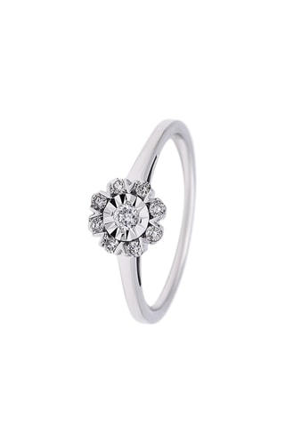 Anel Bree - Ouro branco e diamantes