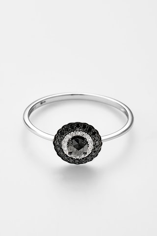 Anel Meiga - Ouro branco e diamantes