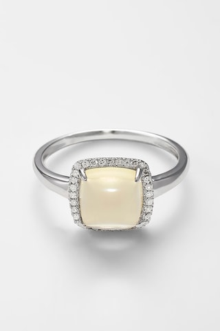 Anel Maïlys - Ouro branco, diamantes e quartzo