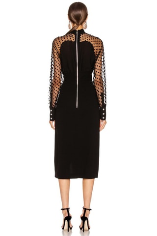 Vestido recto de seda - Balmain - Negro