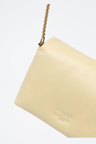 Bandolera de piel ovina - Beige y dorado