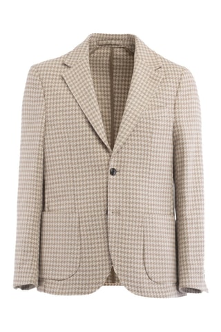 Blazer - Beige y blanco