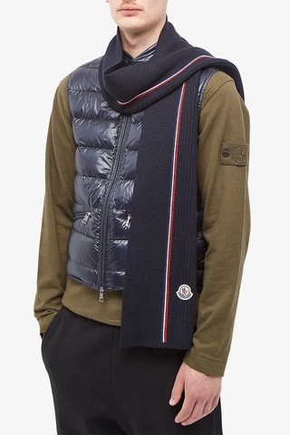 Bufanda de lana virgen - Moncler - Azul marino