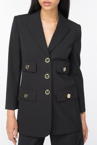 Chaqueta de lana - Negro y dorado