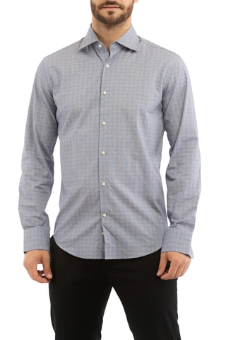 Camisa - Azul y gris