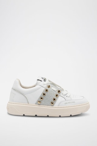 Zapatillas de piel - Love Moschino - Blanco