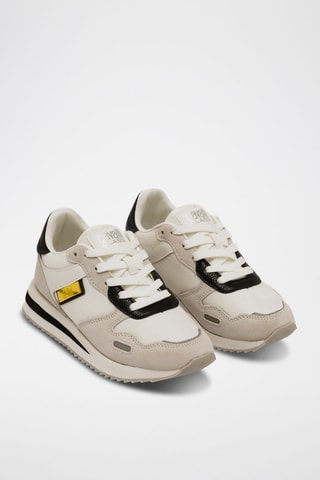Zapatillas de nobuk - Negro y beige