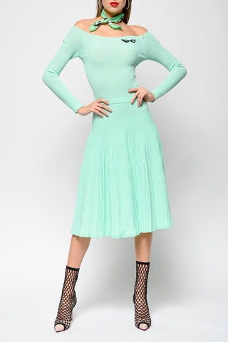 Vestido evasé - Verde agua