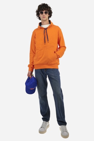 Sudadera regular fit con capucha - Naranja