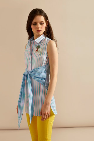 Camisa - Azul y rosa claro