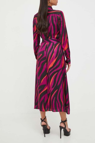 Vestido camisero - Negro, blanco y fucsia