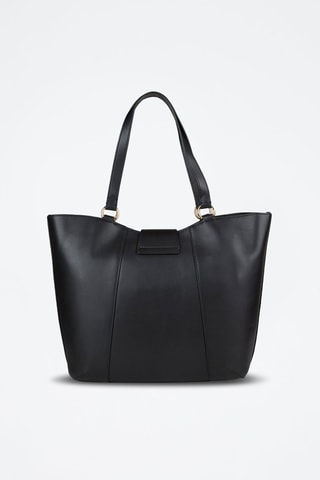 Bolso shopper de piel Erica - The Bridge - Negro y dorado