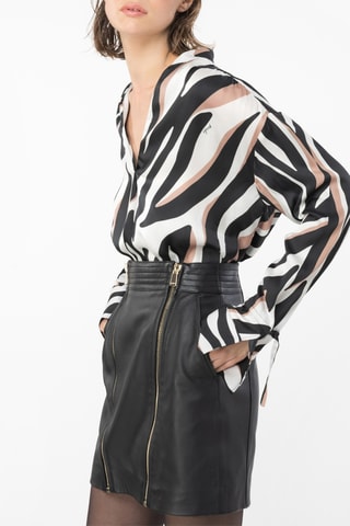 Blusa - Negro, blanco y rosa