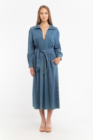 Vestido midi vaquero - Emporio Armani - Azul
