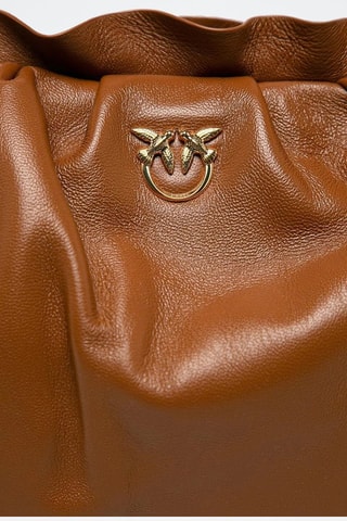 Bolso de mano de piel ovina - Marrón