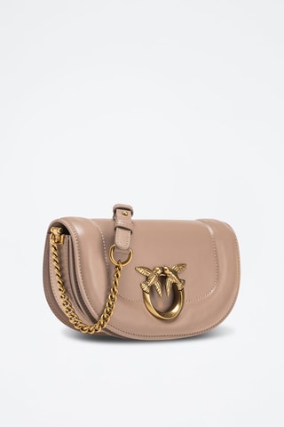 Bandolera de piel - Beige y dorado