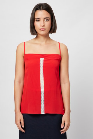 Top de seda - Harmont & Blaine - Rojo y blanco