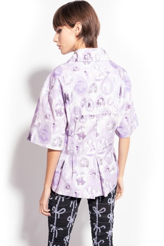 Camisa - Blanco y violeta