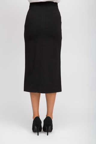 Falda recta de talle alto - Negro