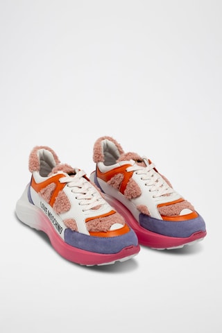Zapatillas de piel con plataforma - Moschino - Blanco