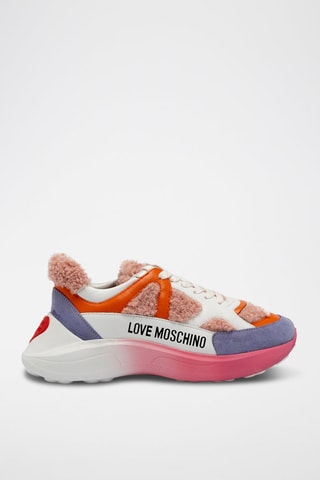 Zapatillas de piel con plataforma - Moschino - Blanco