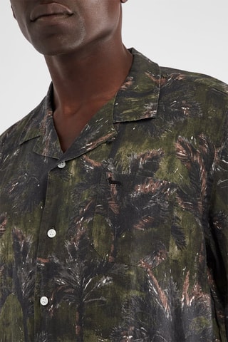 Camisa de lino - Harmont & Blaine - Negro y verde