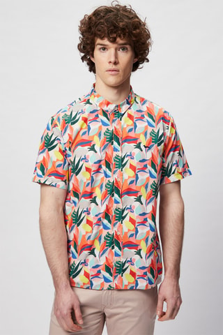 Camisa - Harmont & Blaine - Naranja y verde oscuro