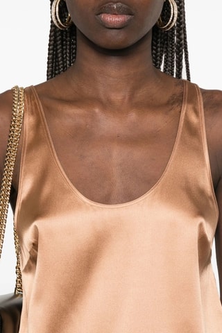 Top en soie - Marron clair