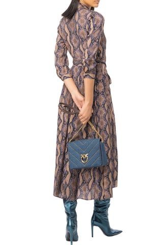 Vestido camisero - Beige y azul