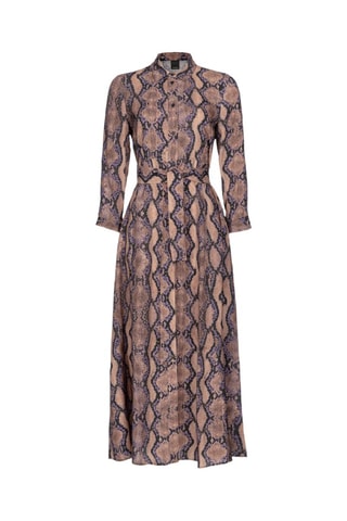 Vestido camisero - Beige y azul