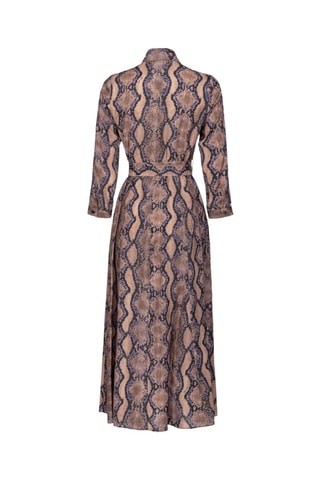 Vestido camisero - Beige y azul