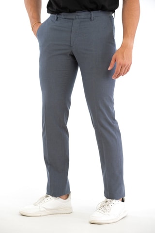 Pantalón slim fit - Incotex - Azul y gris