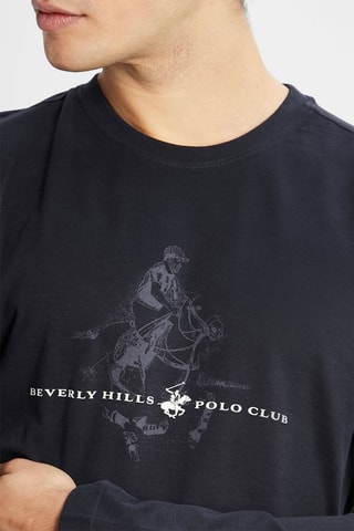 Camiseta - Beverly Hills - Blanco y azul