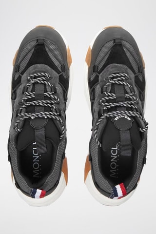 Zapatillas de piel con plataforma Compassor - Moncler - Gris y blanco