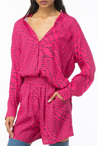 Camisa larga - Pinko - Fucsia
