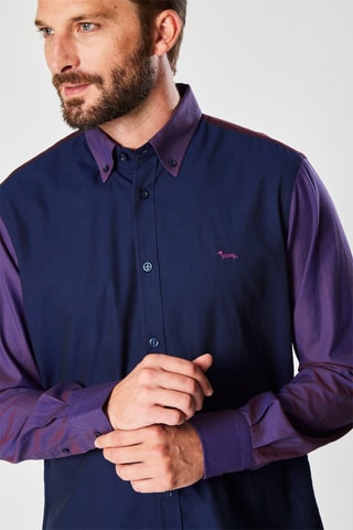 Camisa - Harmont & Blaine - Azul marino y violeta
