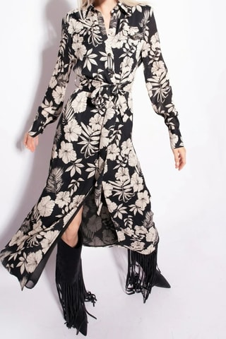 Vestido largo - Blanco y negro