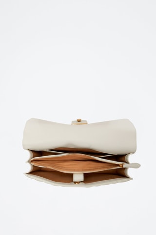 Bandolera de piel caprina napa Love One Classic - Blanco
