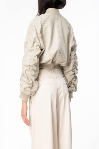 Cazadora de piel ovina - Beige