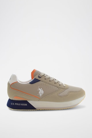 Zapatillas con plataforma Kitty - Beige y azul marino