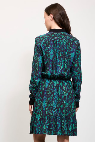 Vestido evasé - Turquesa y negro