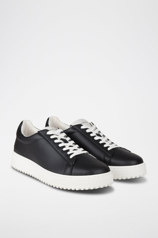 Zapatillas de piel -  Emporio Armani - Blanco y negro
