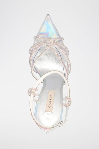 Sandalias de piel de tacón Blade Pump - Casadei - Plateado