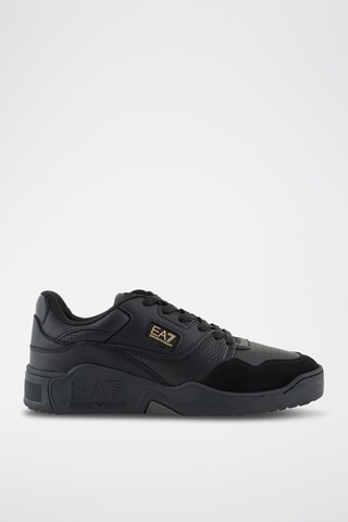 Zapatillas de piel - EA7 - Negro y dorado