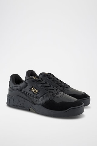 Zapatillas de piel - EA7 - Negro y dorado